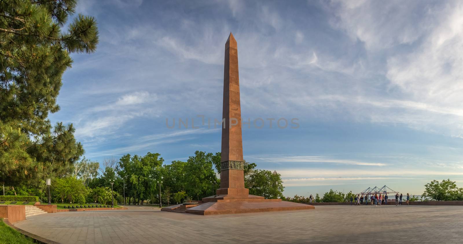 ODESSA, UKRAINE - 05.25.2018. Alley of Glory in Odessa, Ukraine. Memorial in memory of the World War 2. Monument to Unknown Sailor