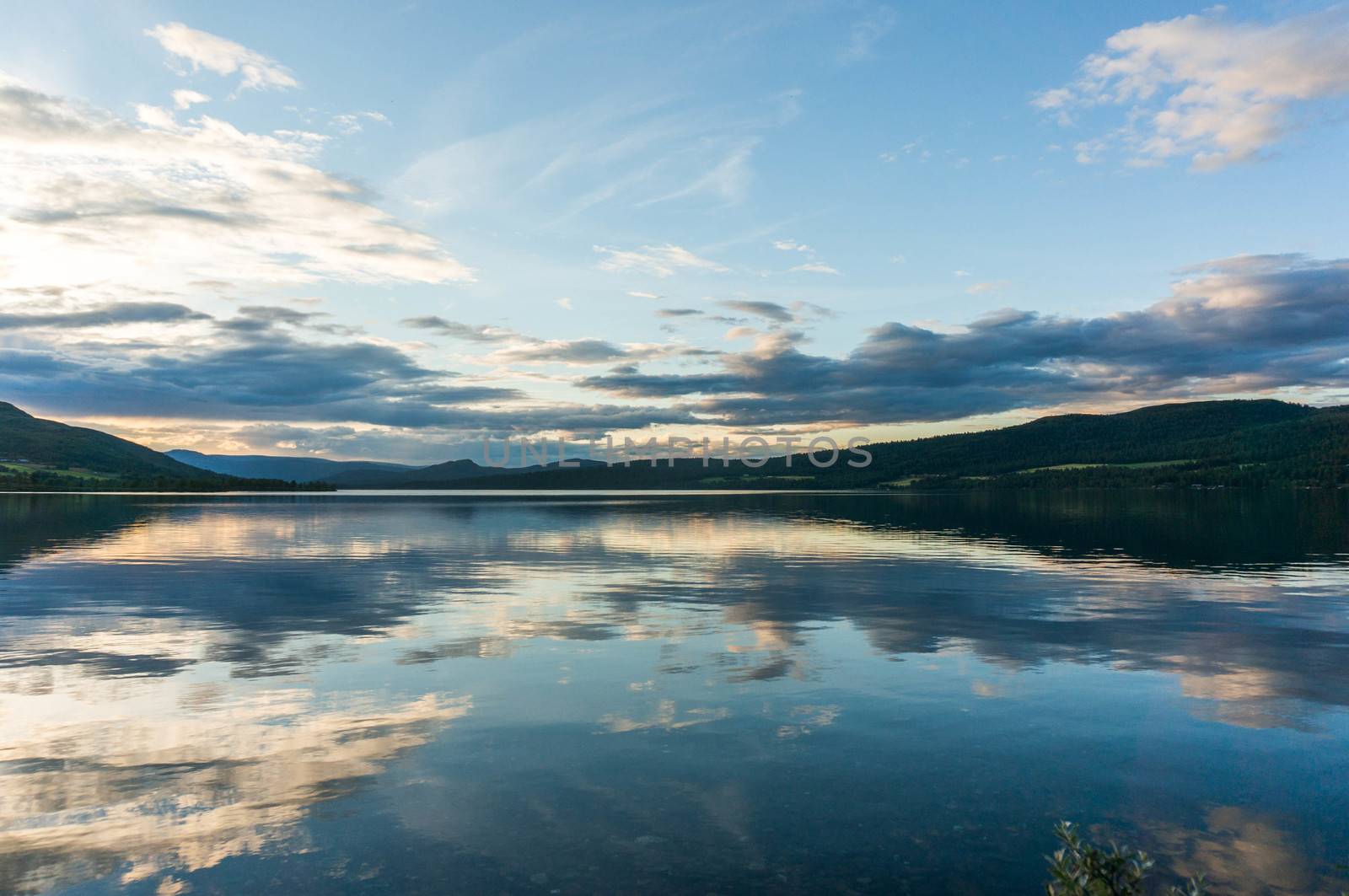 Romantic lake landscape in europe by javax