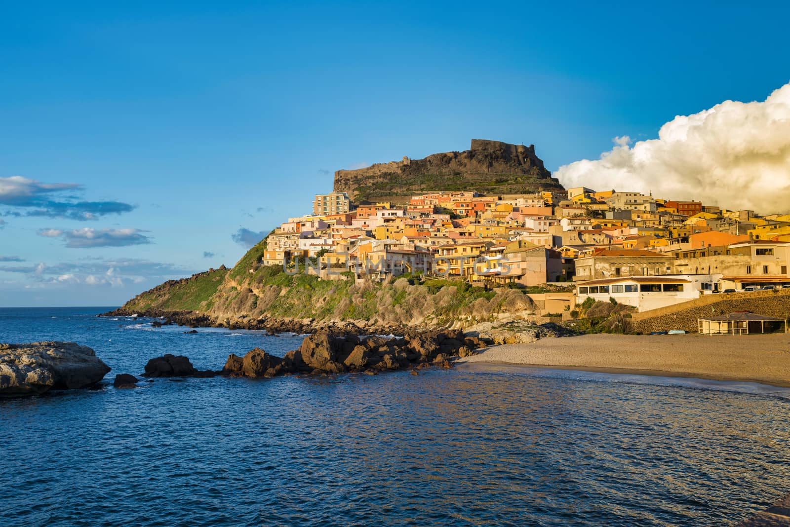 skyline of the village Castelsardo on the island of Sardinia belongs to Italy