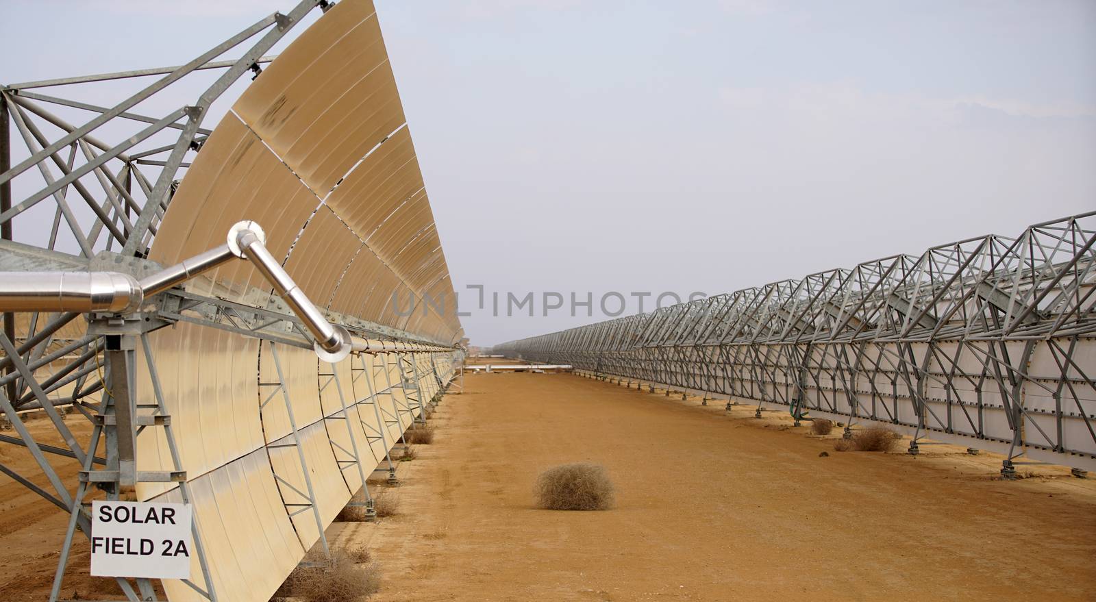 industrial landscape solar batteries in the desert by MegaArt