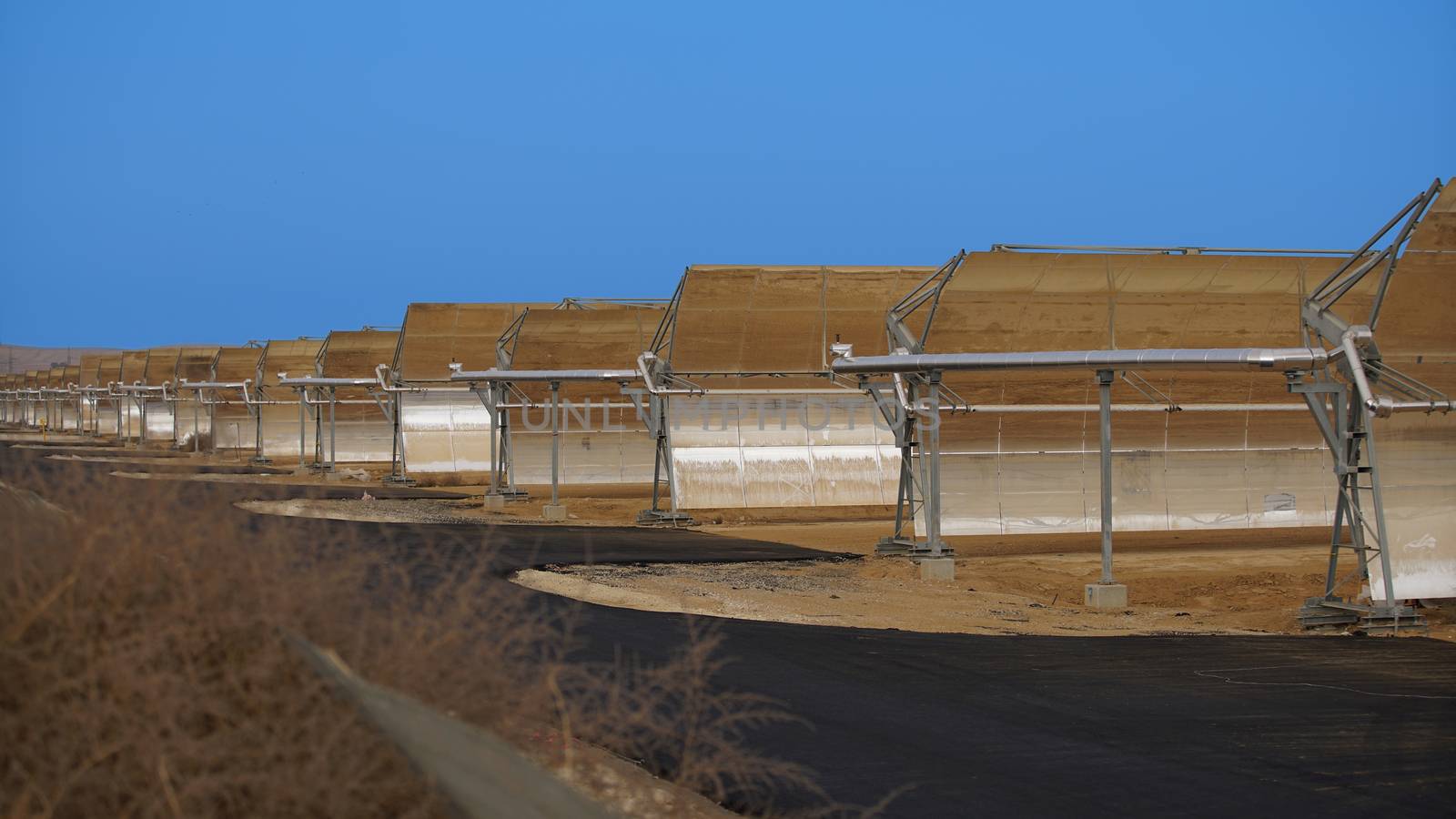 alternative energy, industrial landscape solar batteries in the desert