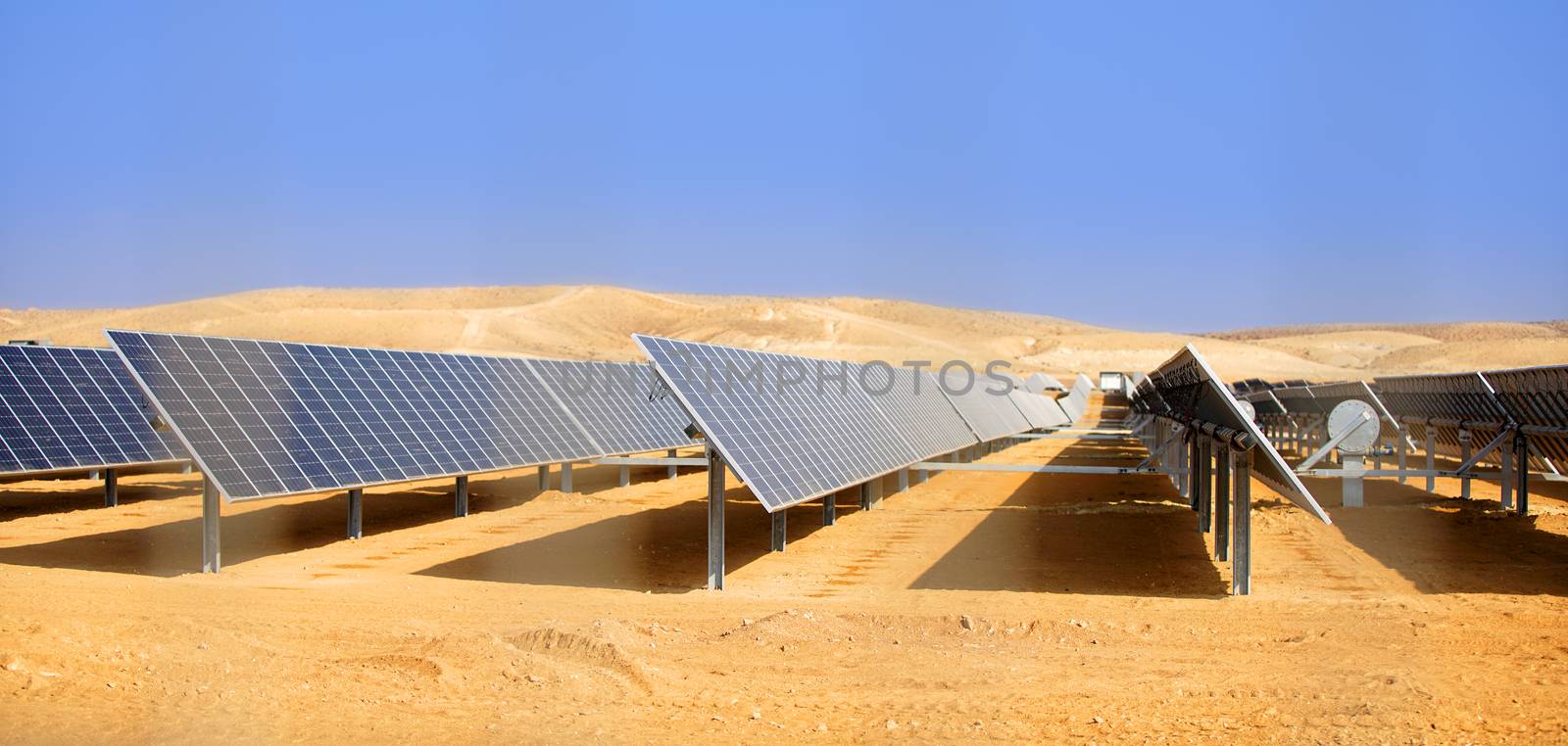 alternative energy, solar batteries in the desert by MegaArt