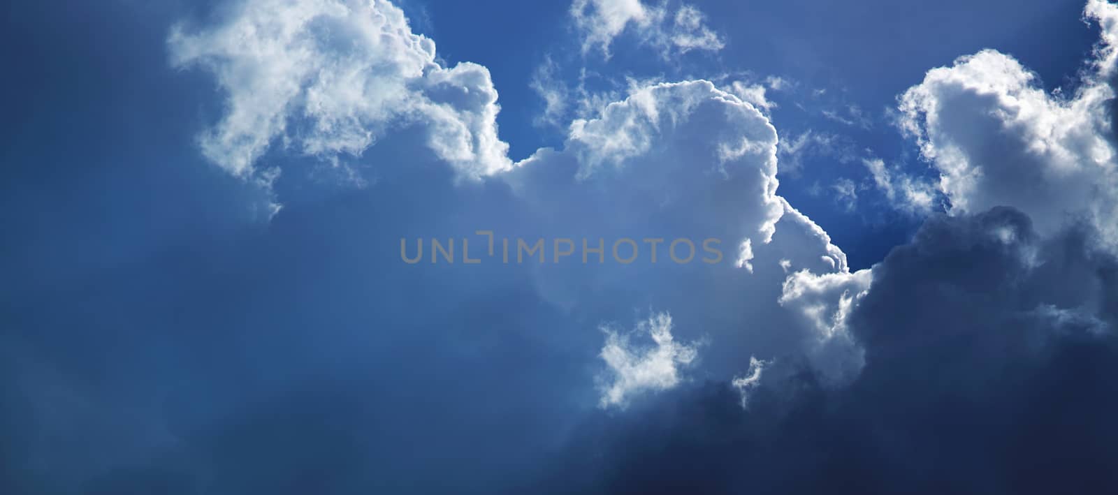 blue sky with clouds close-up by MegaArt