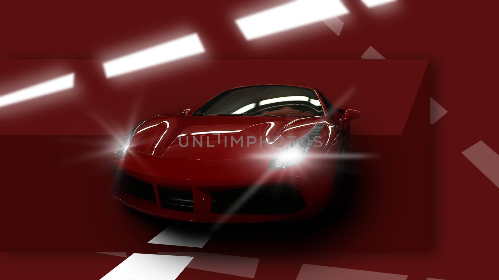 red sport car  by MegaArt