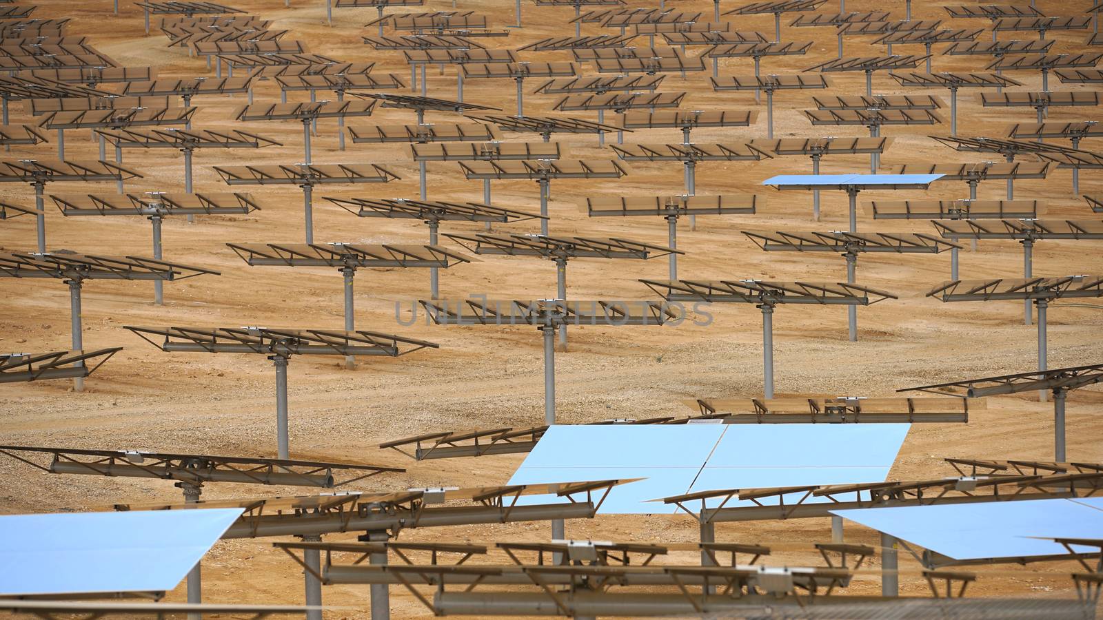 alternative energy, industrial landscape solar batteries in the desert