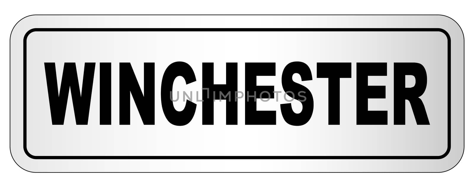 The city of Winchester nameplate on a white background