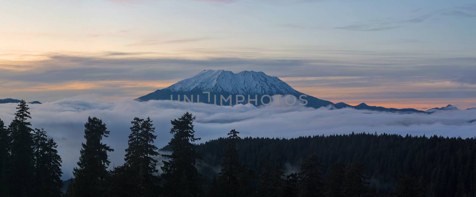 Blanket of Fog Below Mount Saint Helens by Davidgn