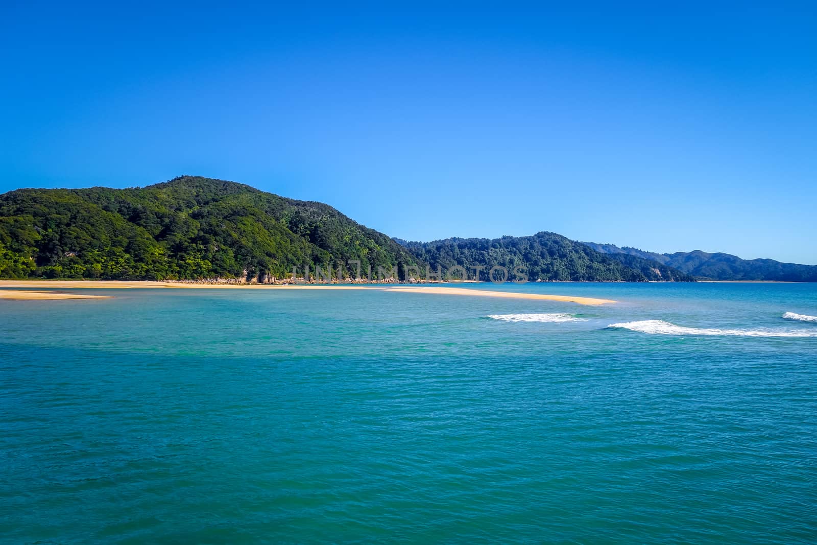 Abel Tasman National Park. White sand bay and turquoise sea. New Zealand