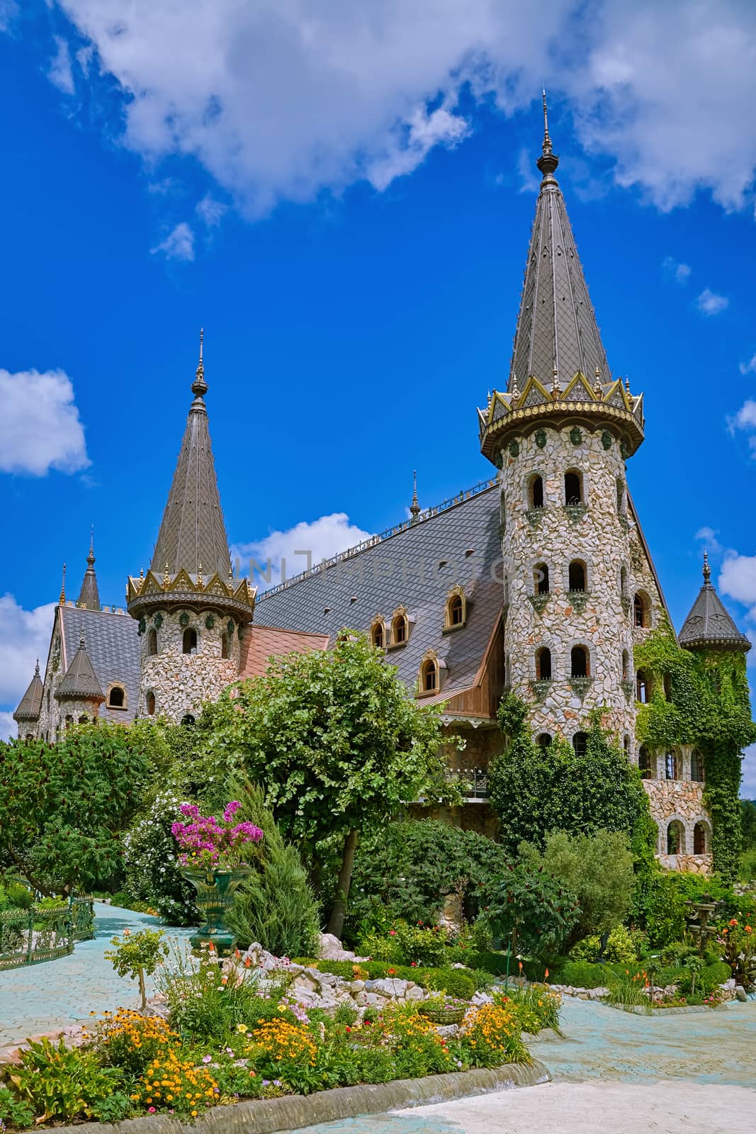 Castle with Garden in the Summer in Bulgaria