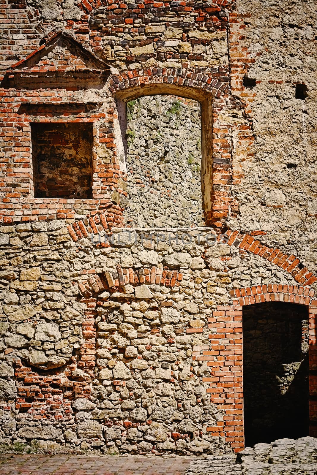 Wall of an Old Castle of Bishops in Siewierz. Poland