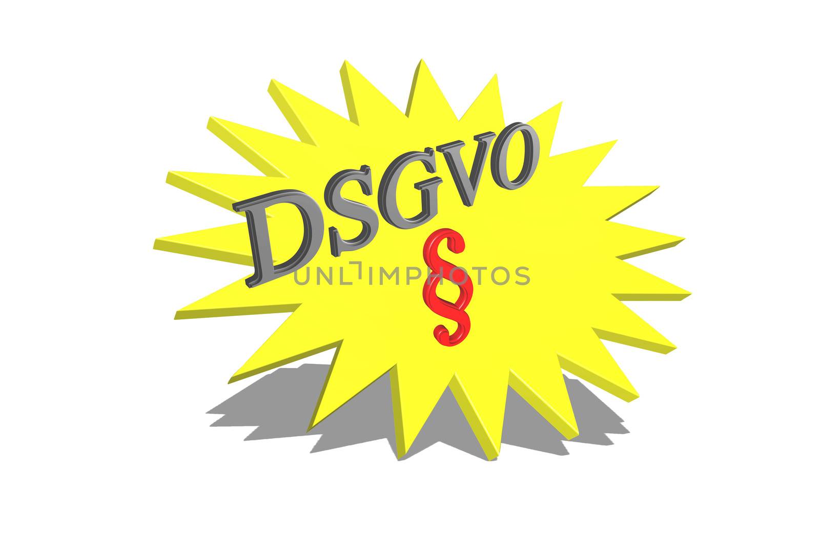 DSGVO Basic Data Protection Regulation, concept in 3D with shadow