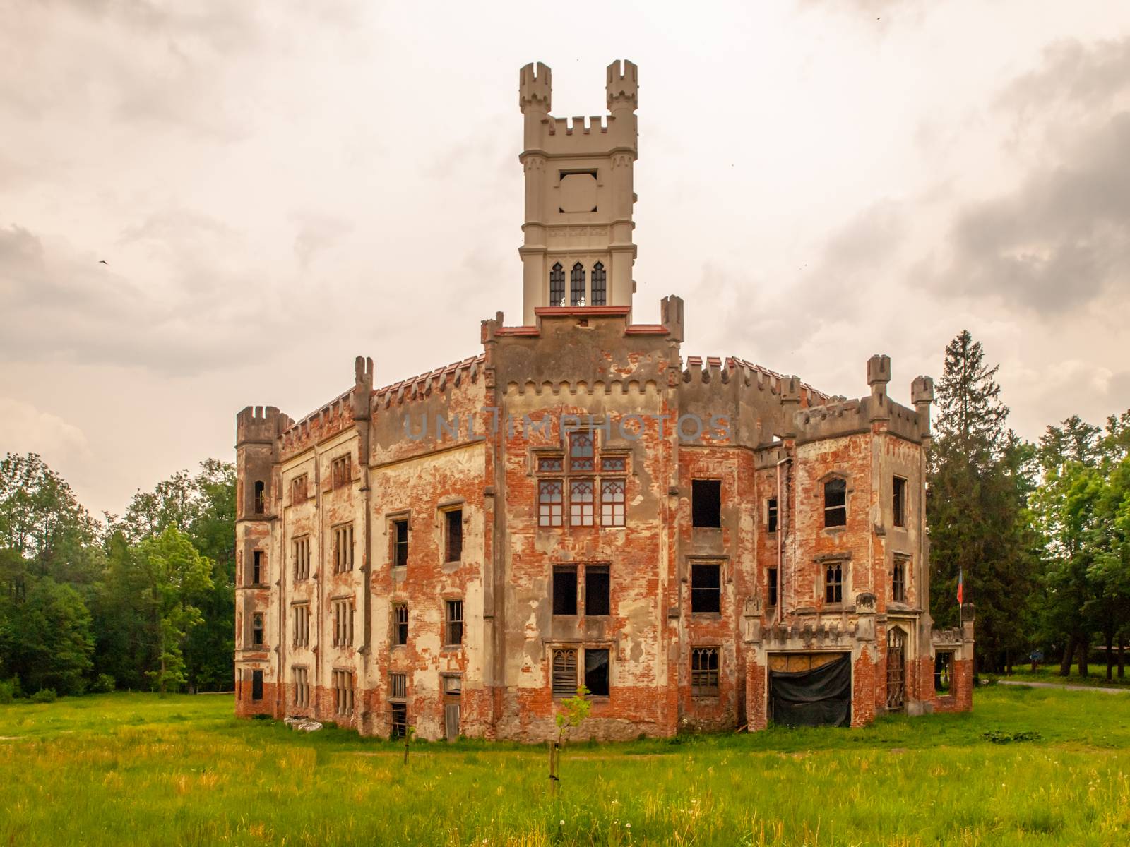 Ruins of old castle in Cesky Rudolec, Czech Republic by pyty