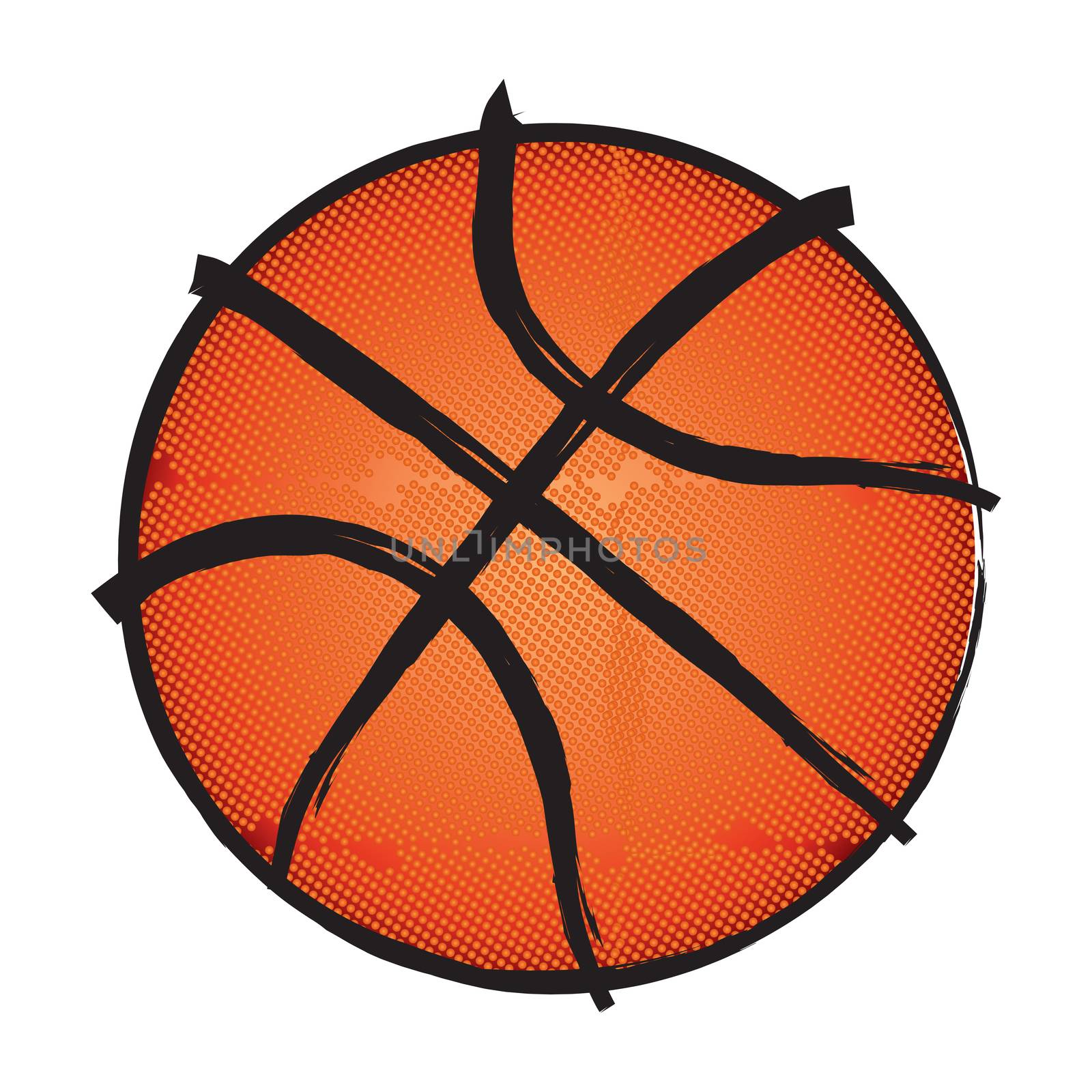 Basketball ball on white background, illustration abstract basketball ball