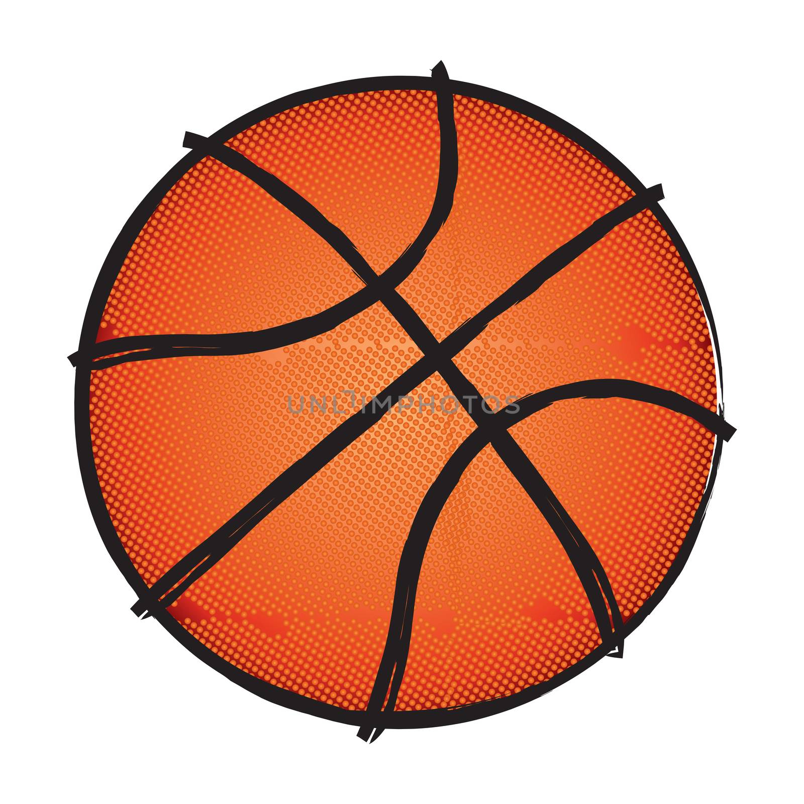 Basketball ball on white background, illustration abstract basketball ball