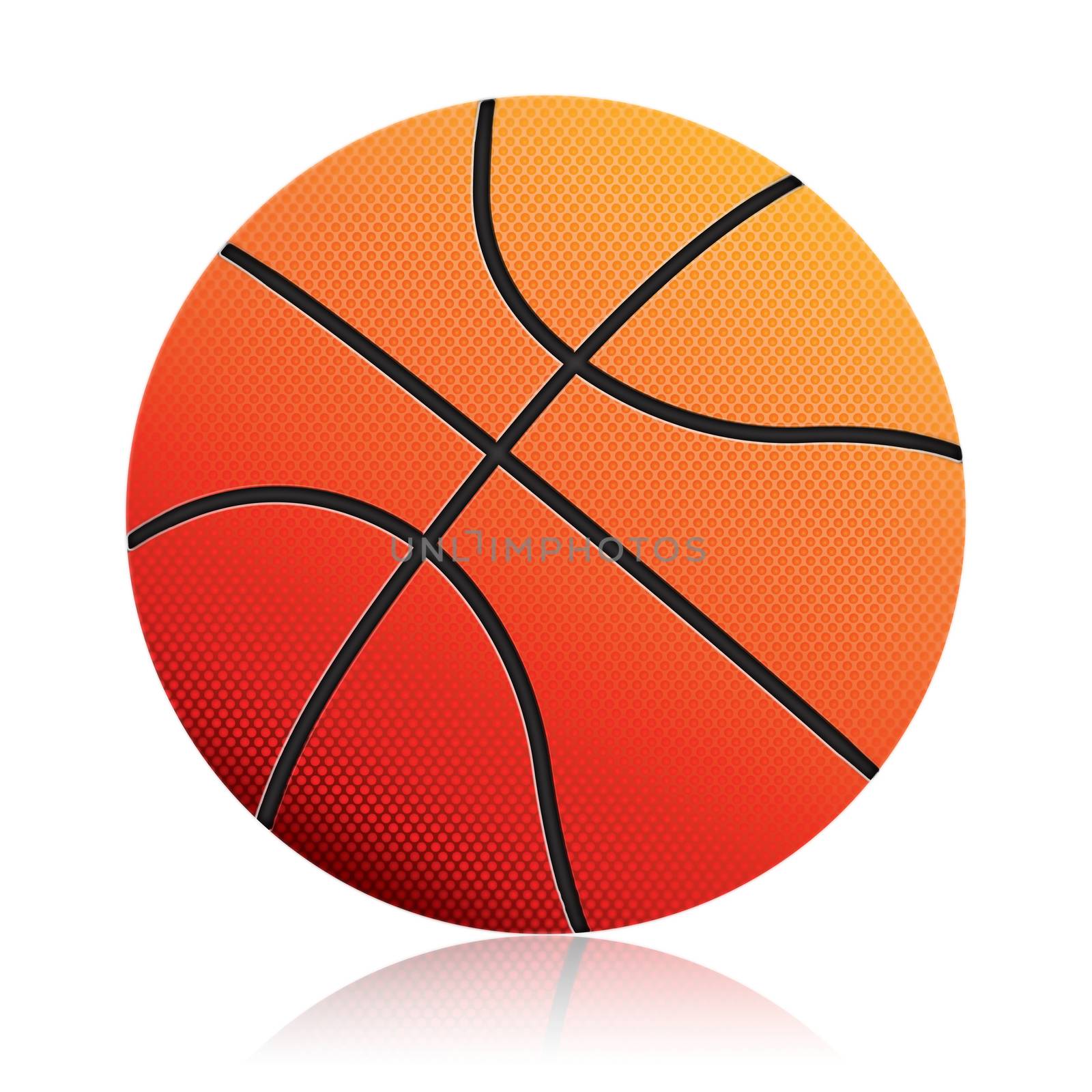 Basketball ball on white background, illustration basketball ball