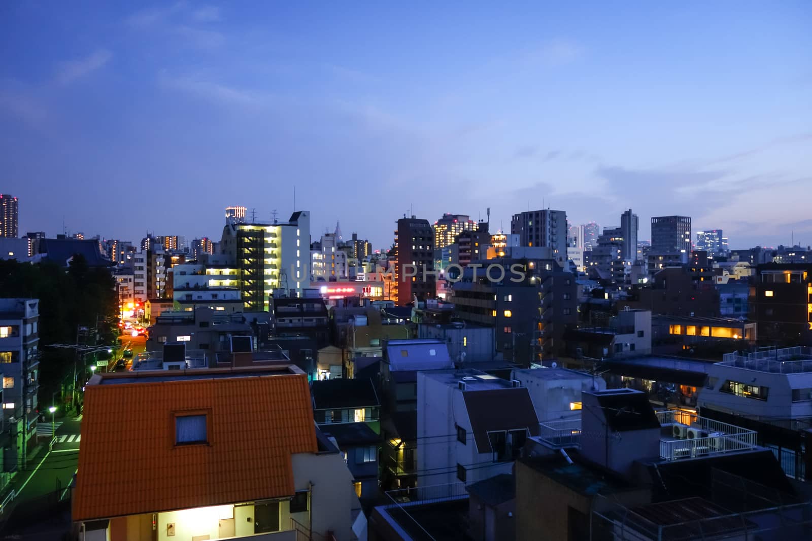 Tokyo cityscape at night, Japan by daboost