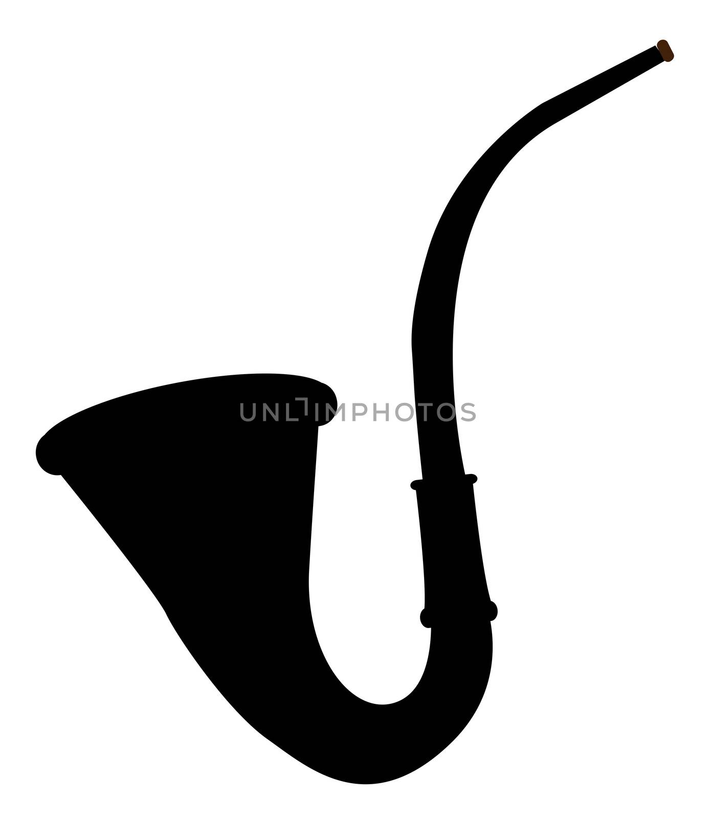 A trypical old fashioned pipe in silhouette as used by mythical detectives on a white background