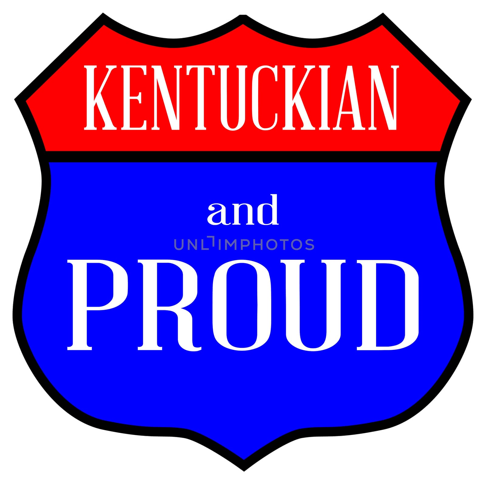 Route style traffic sign with the legend Kentuckian And Proud