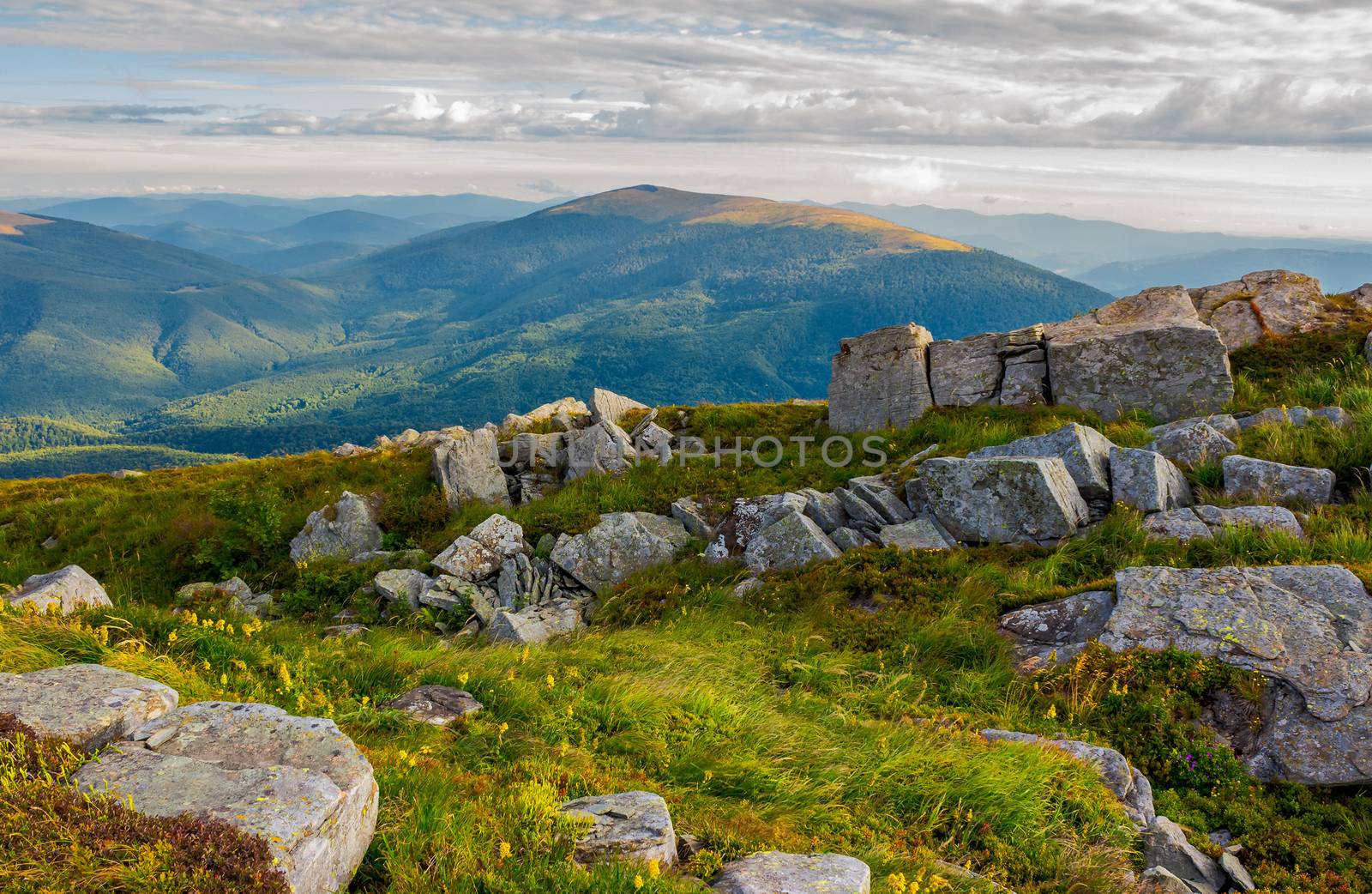 row of boulders on the hillside by Pellinni