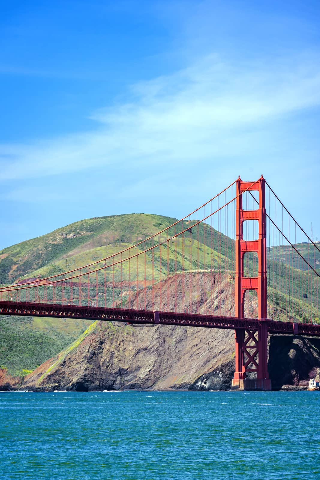 Golden Gate bridge in San Francisco California USA West Coast of Pacific Ocean