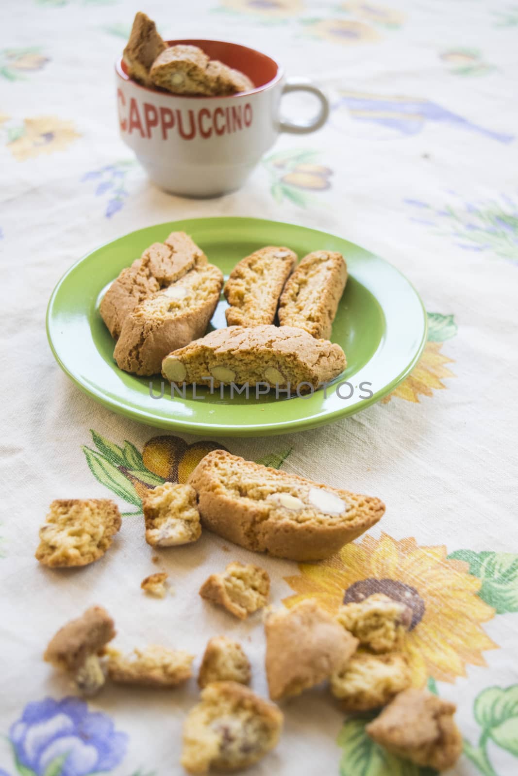 almond biscuits called cantuccini on e table