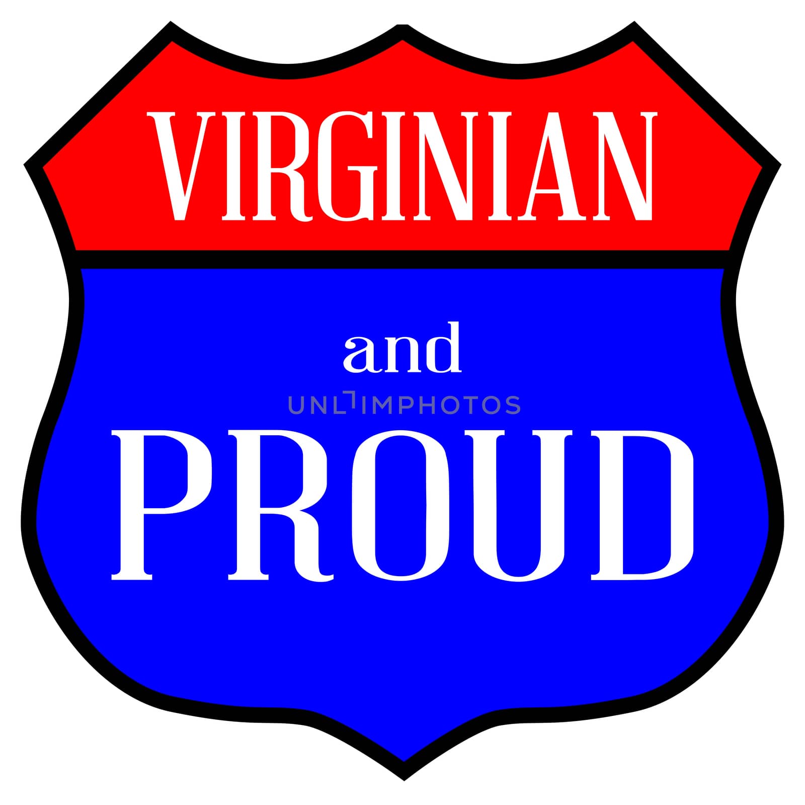 Route style traffic sign with the legend Virginian And Proud