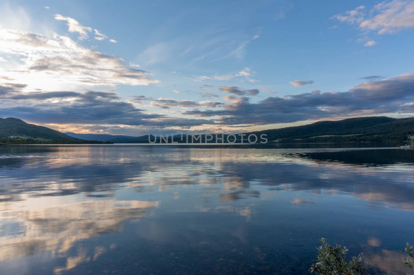 Romantic lake landscape in europe by javax