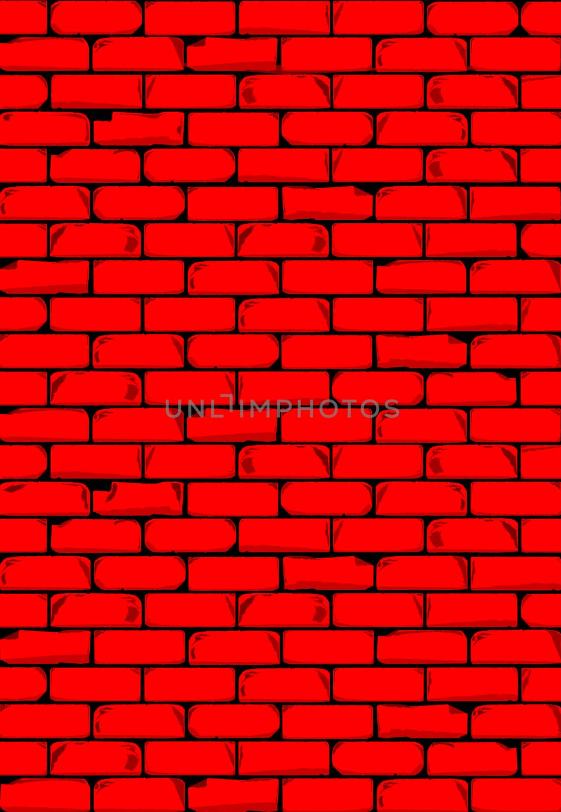A bright red brick wall with showing some damage as a background
