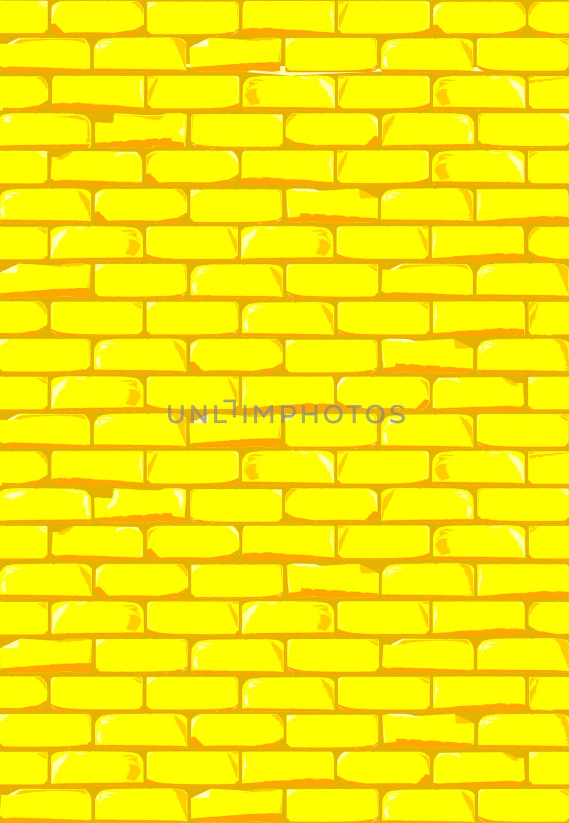 A bright yellow brick wall with showing some damage as a background