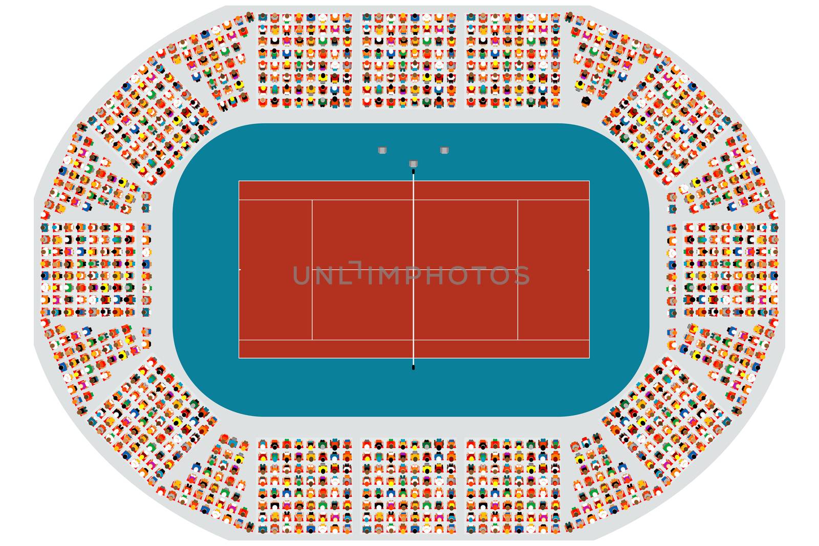 Top view of a tennis arena
