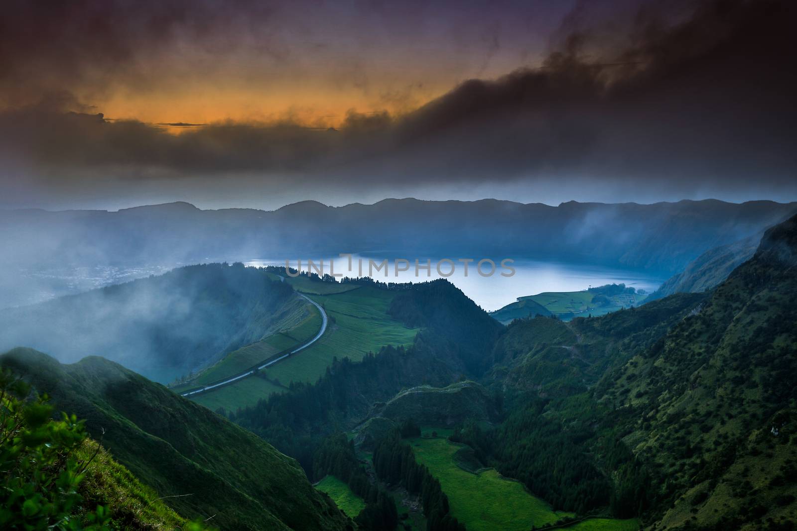 Beautiful lake at dusk by Iko