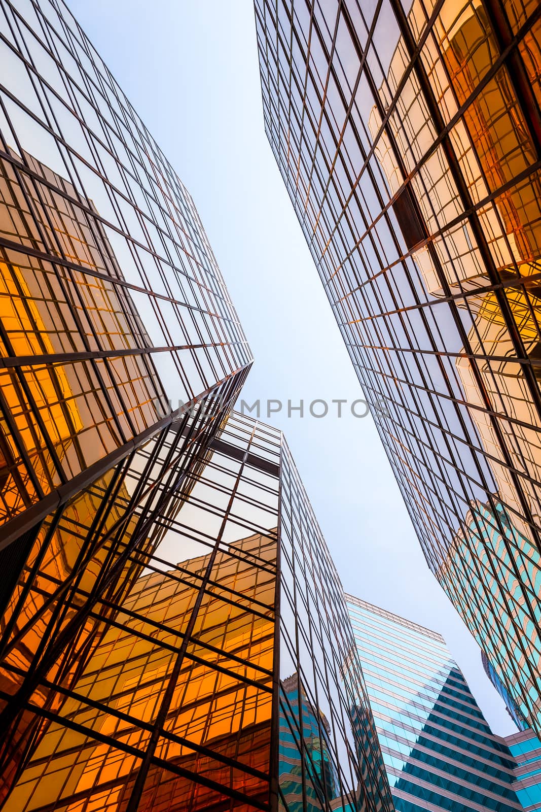 Business building from low angle by leungchopan