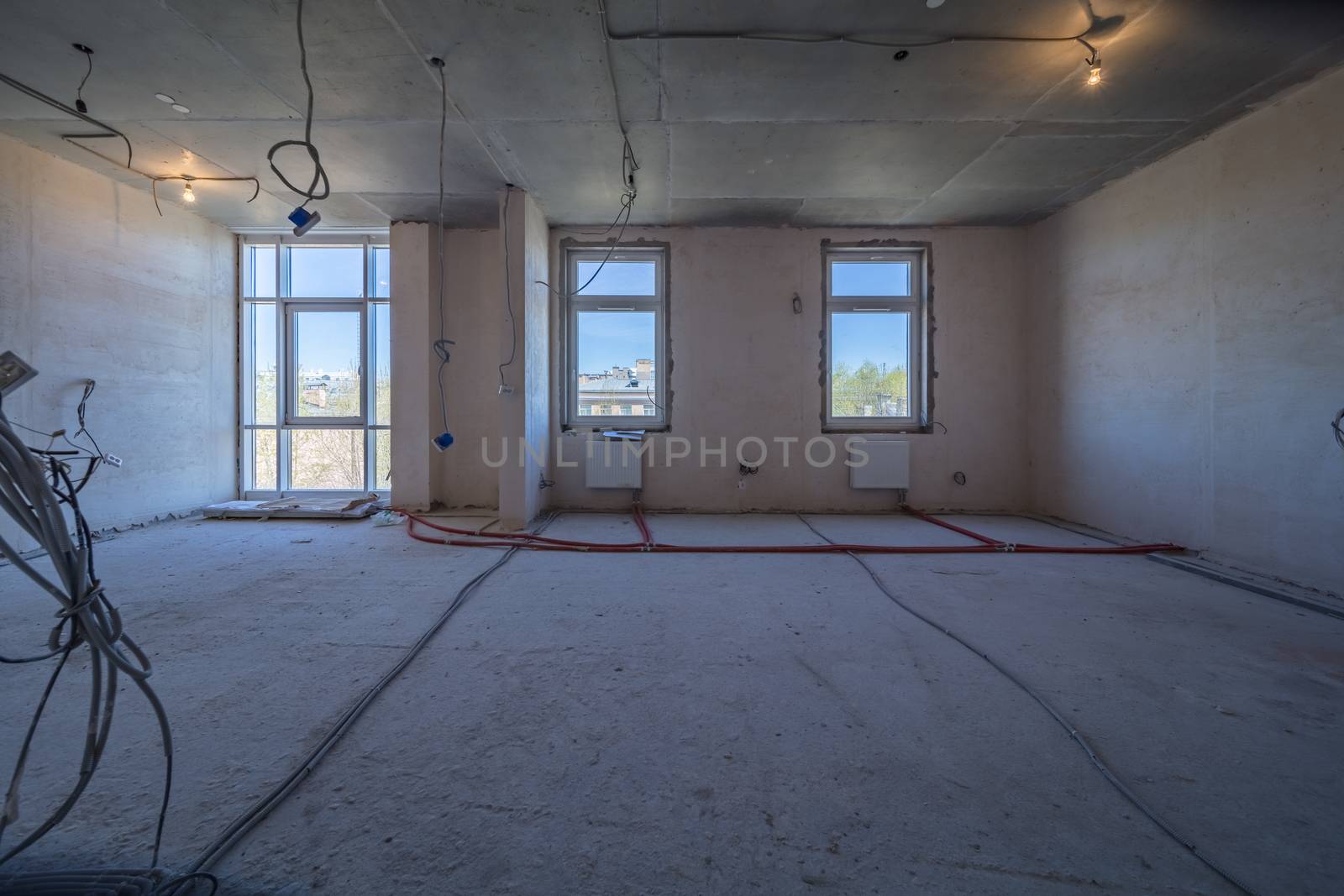 Empty dirty room ready for renovation and design