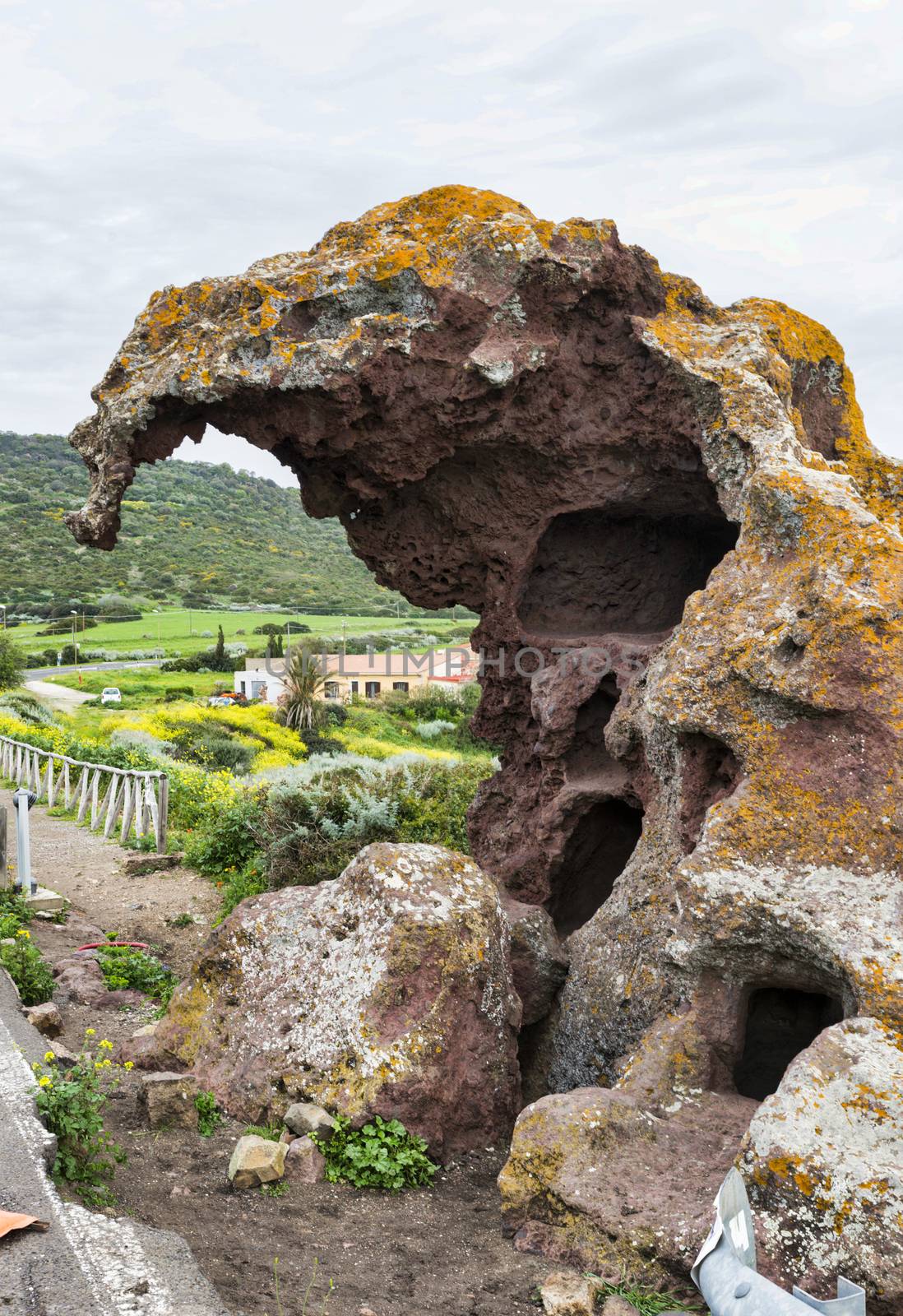 the elephant rock on sardinia island