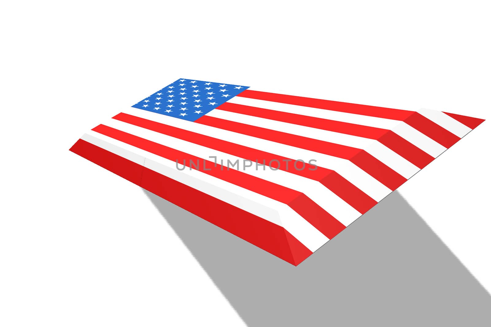 America flag concept, 3D rendering