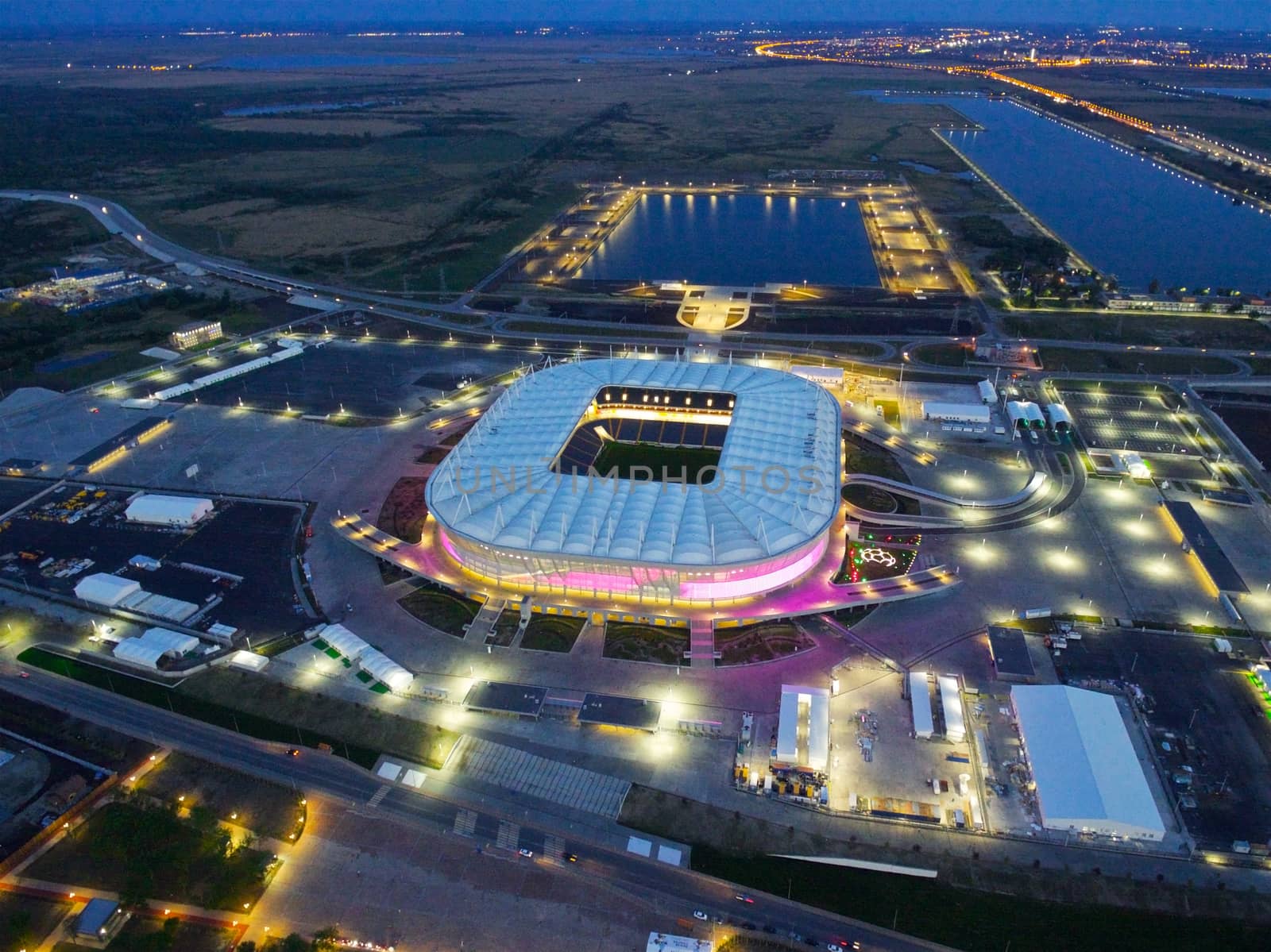 Aerial view of stadium Rostov Arena, Rostov-on-Don, Russia