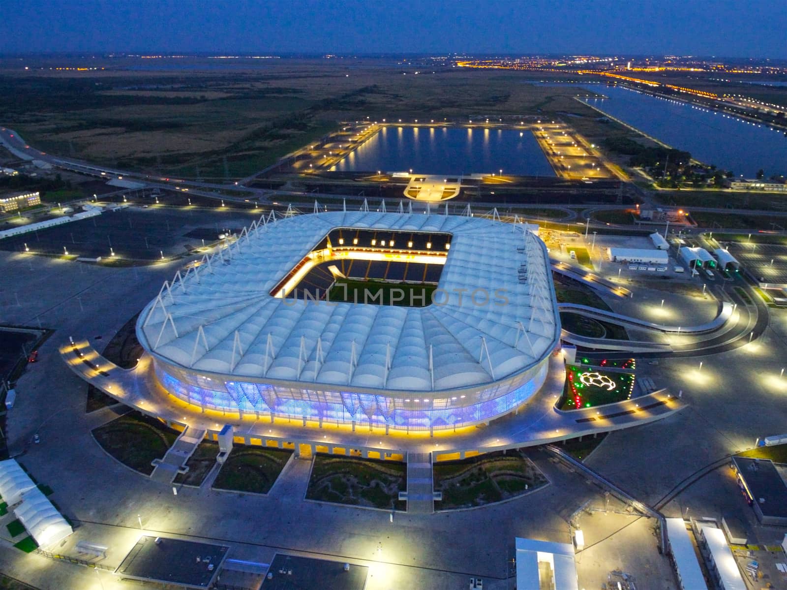 Aerial view of stadium Rostov Arena, Rostov-on-Don, Russia