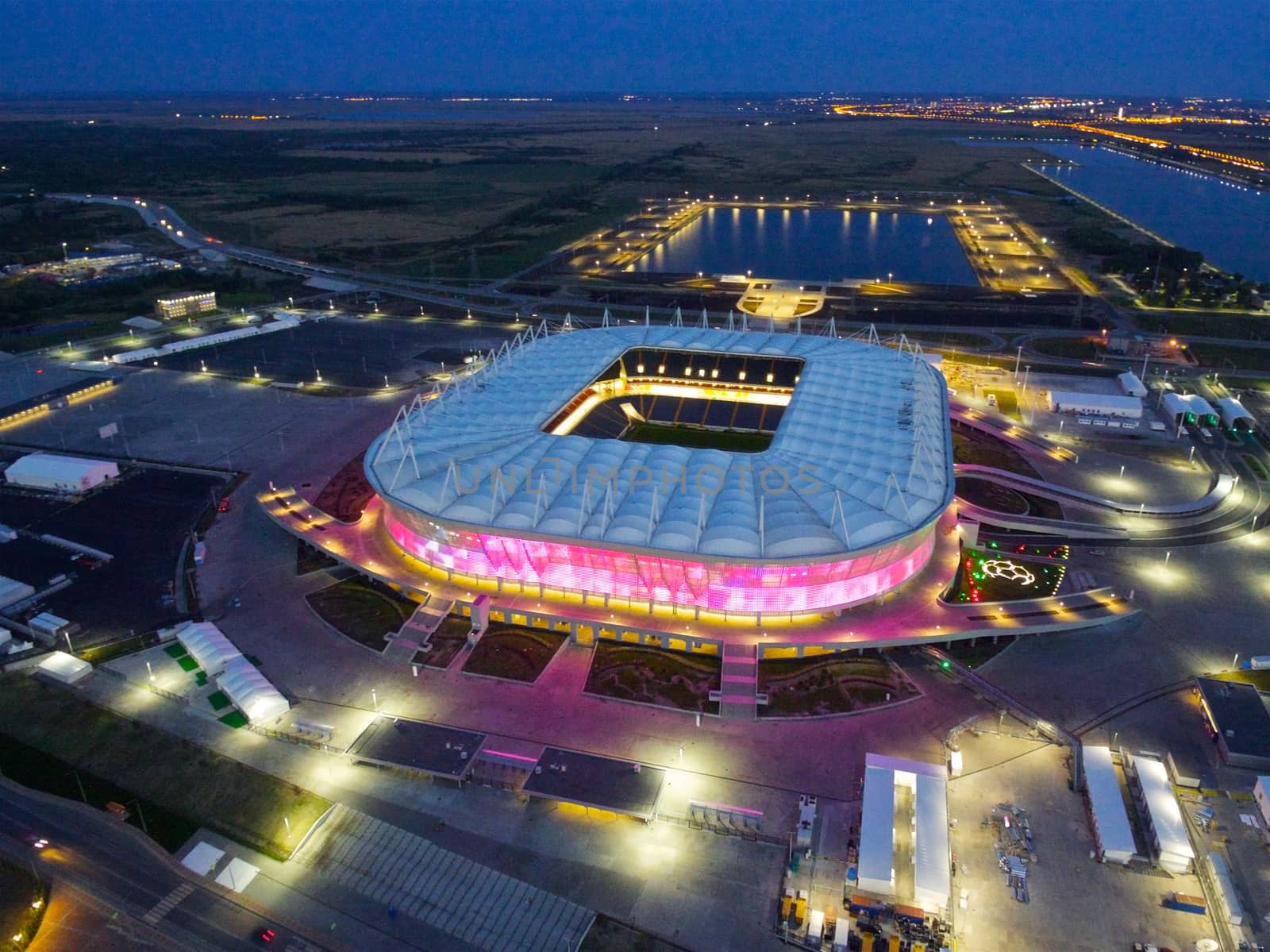 Aerial view of stadium Rostov Arena, Rostov-on-Don, Russia