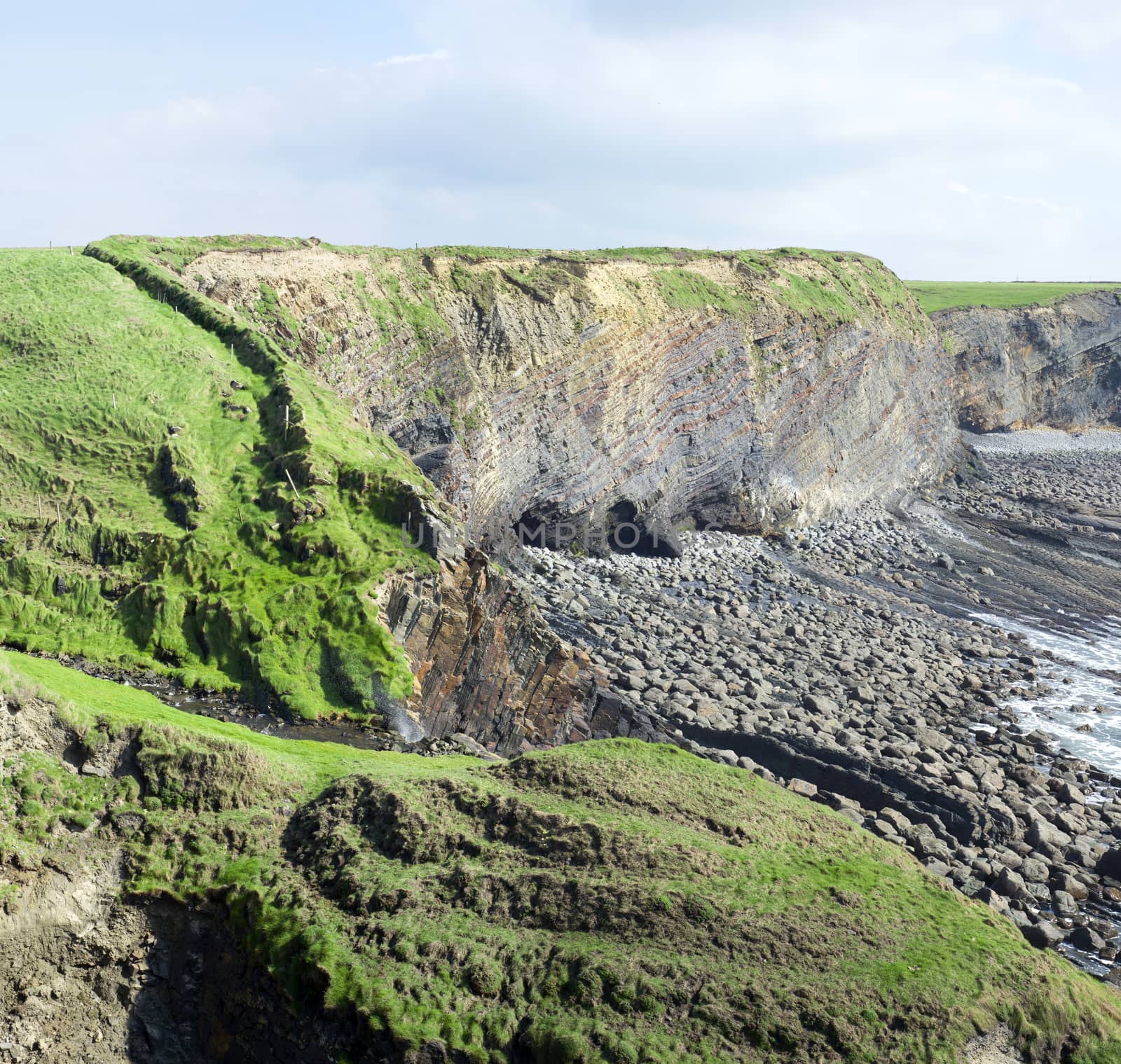rocky coastline and cliffs in county kerry ireland on the wild atlantic way