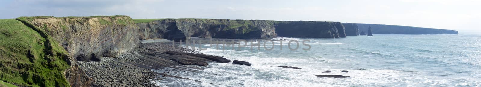 rocky coastline and cliffs in county kerry ireland on the wild atlantic way