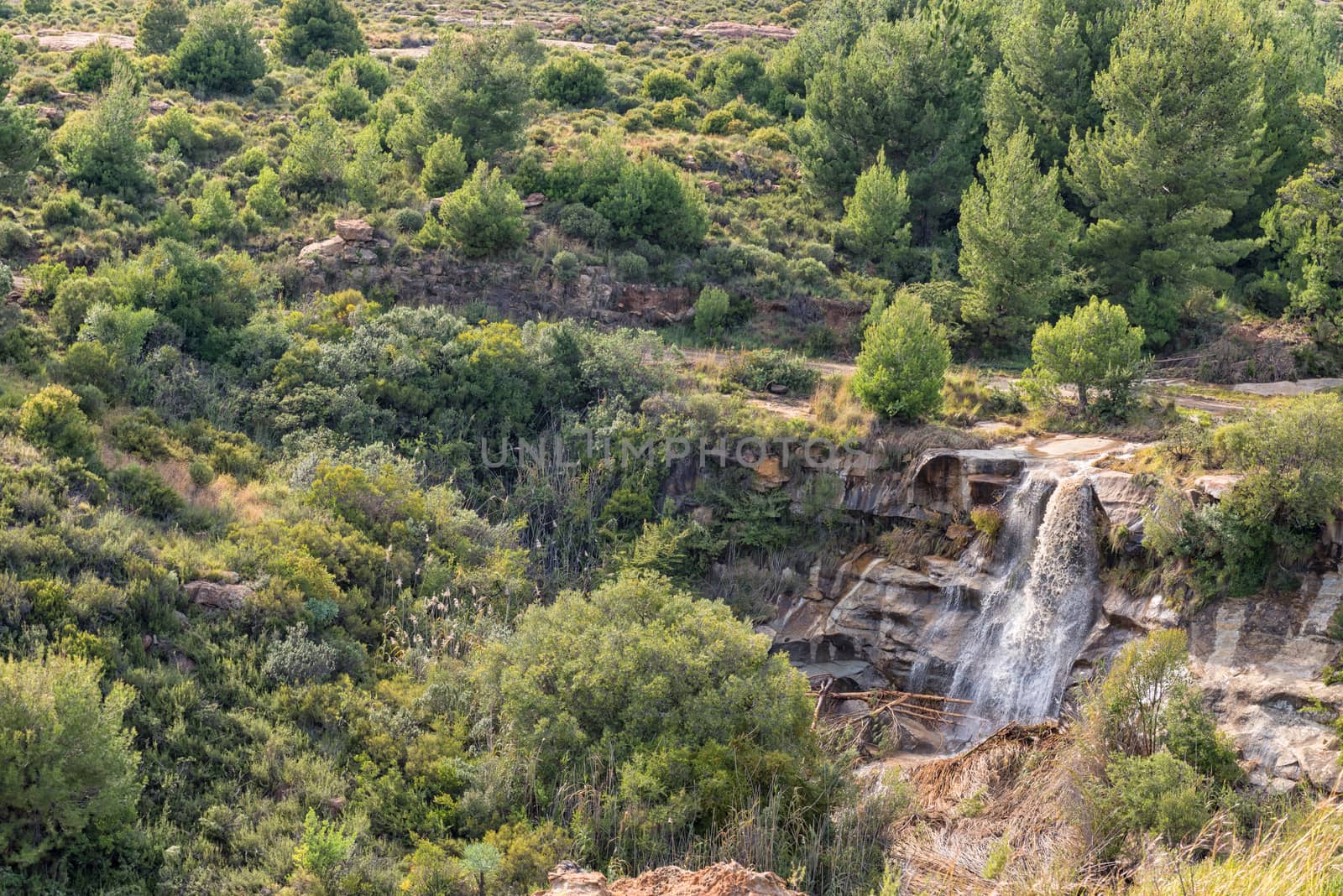A waterfall in the historic Jouberts Pass at Lady Grey in the Eastern Cape Province