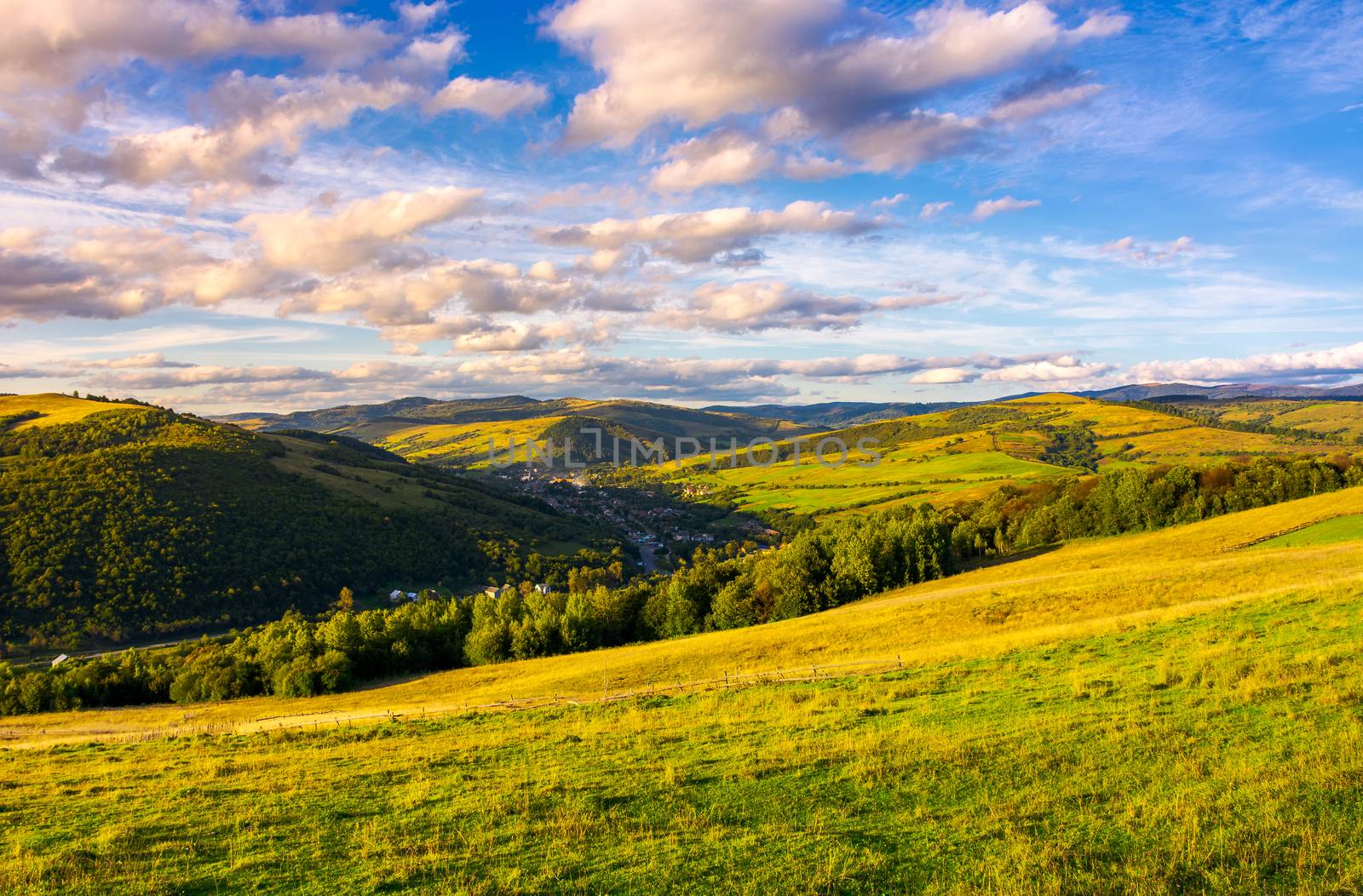 beautiful Carpathian countryside at sunset by Pellinni