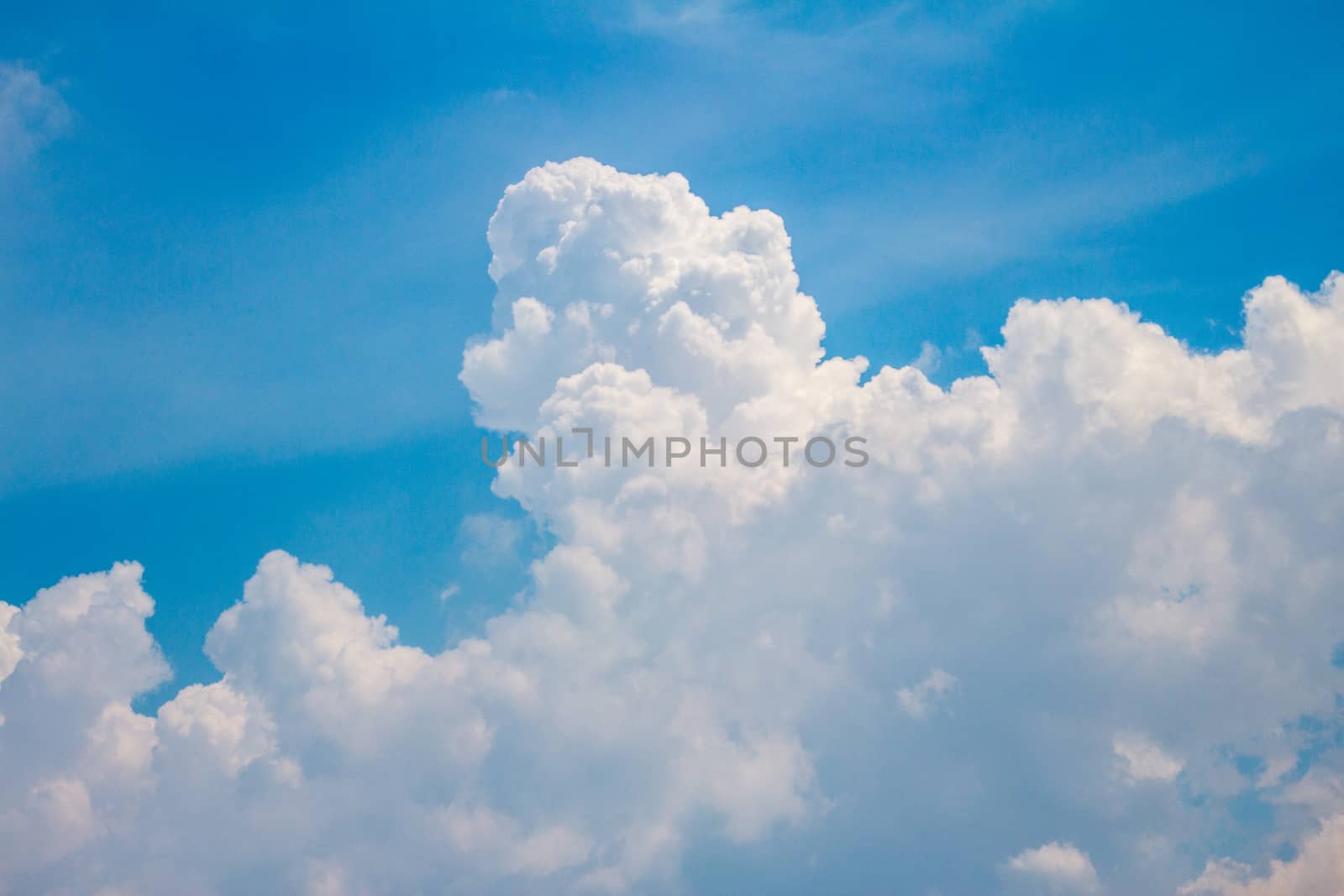 The Blue sky with white cloud be overcast by peerapixs