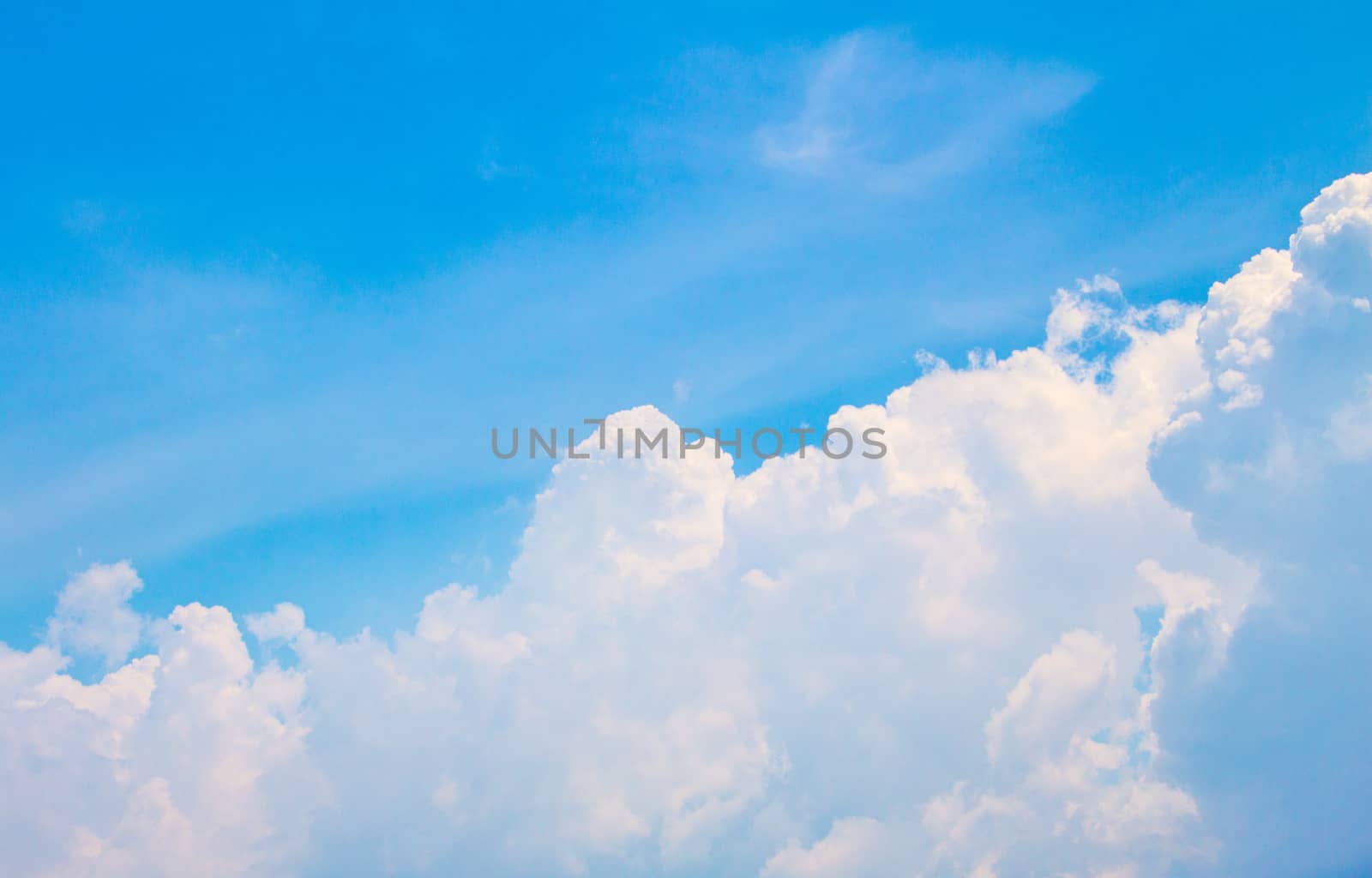 The Blue sky with white cloud