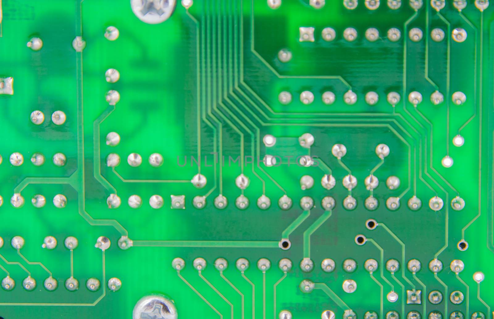 The bottom finished Solder electronics PCB by peerapixs