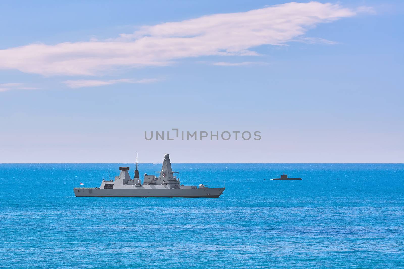 Air-defence Destroyer in the Sea by SNR