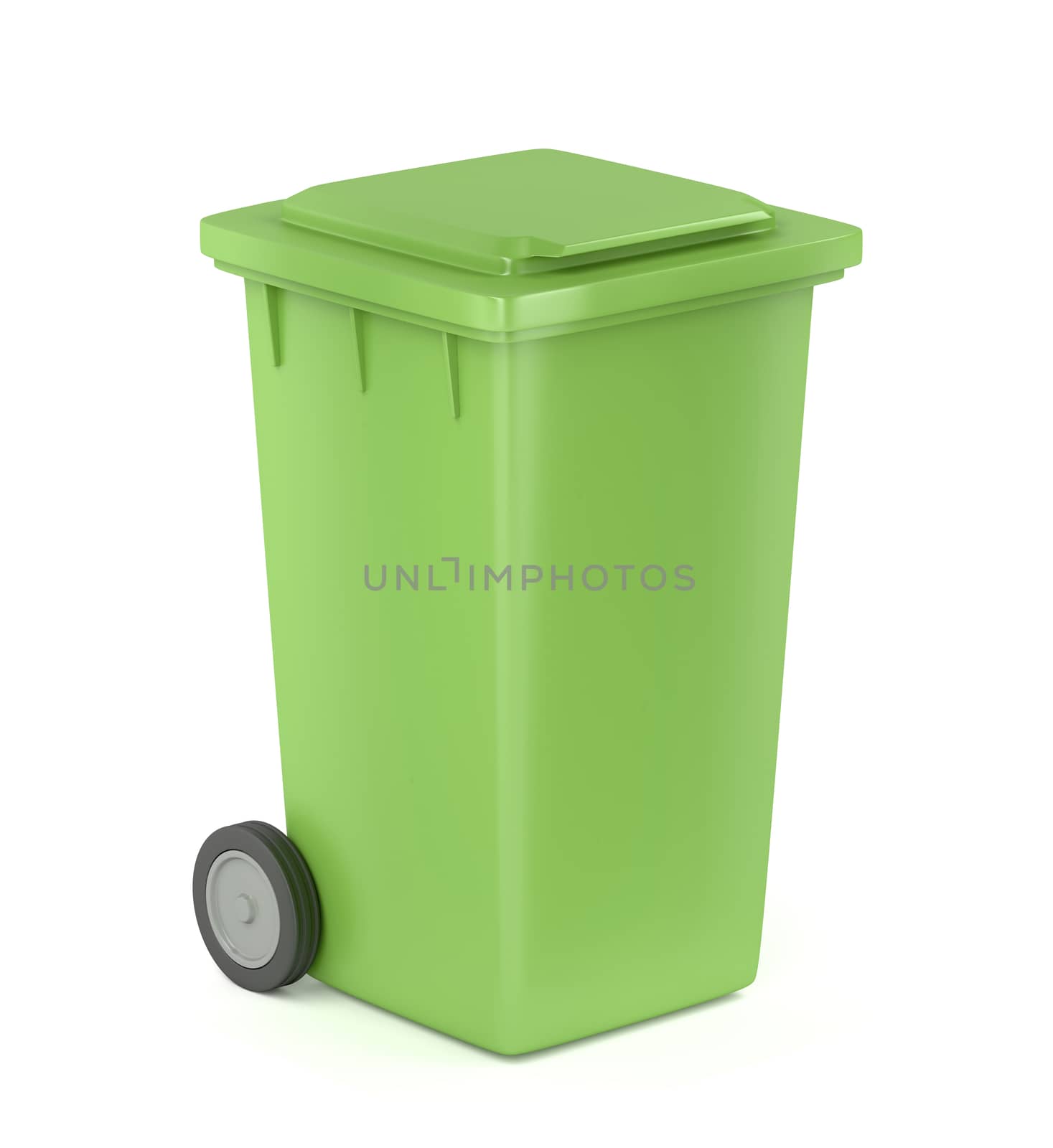 Green trash bin by magraphics