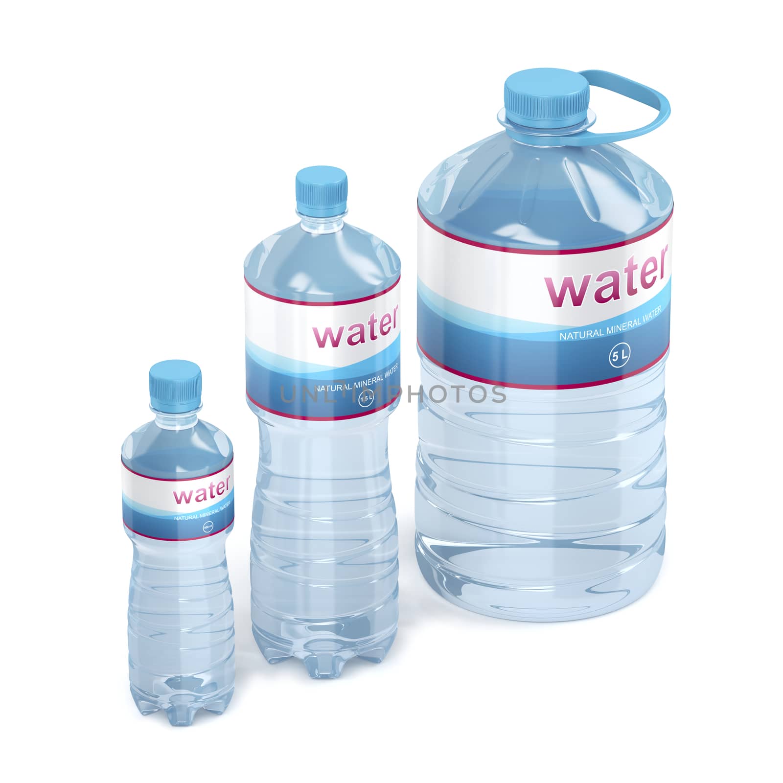 Water bottles with different sizes by magraphics