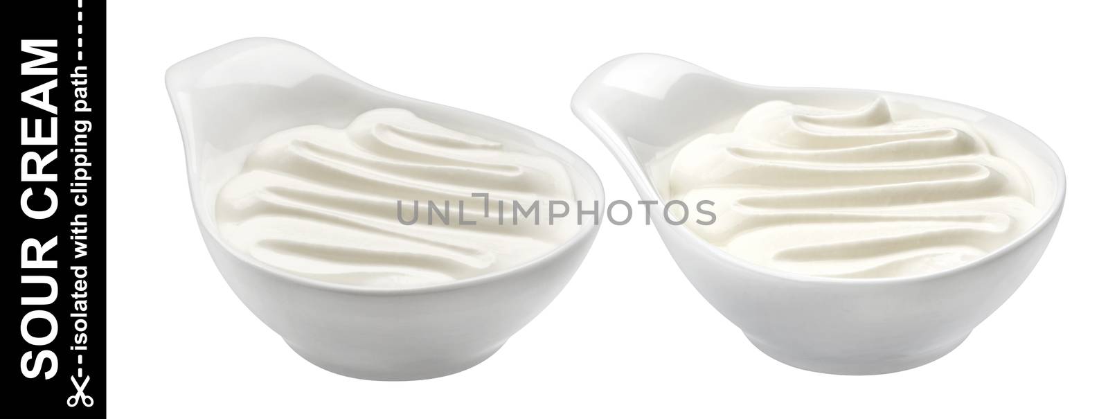 Sour cream isolated on white background with clipping path by xamtiw
