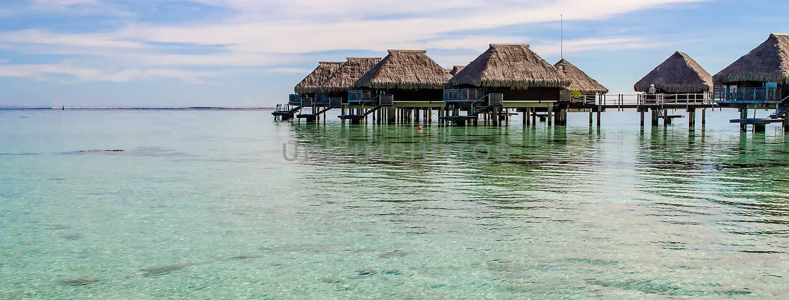 Overwater bungalows, French Polynesia by marcorubino